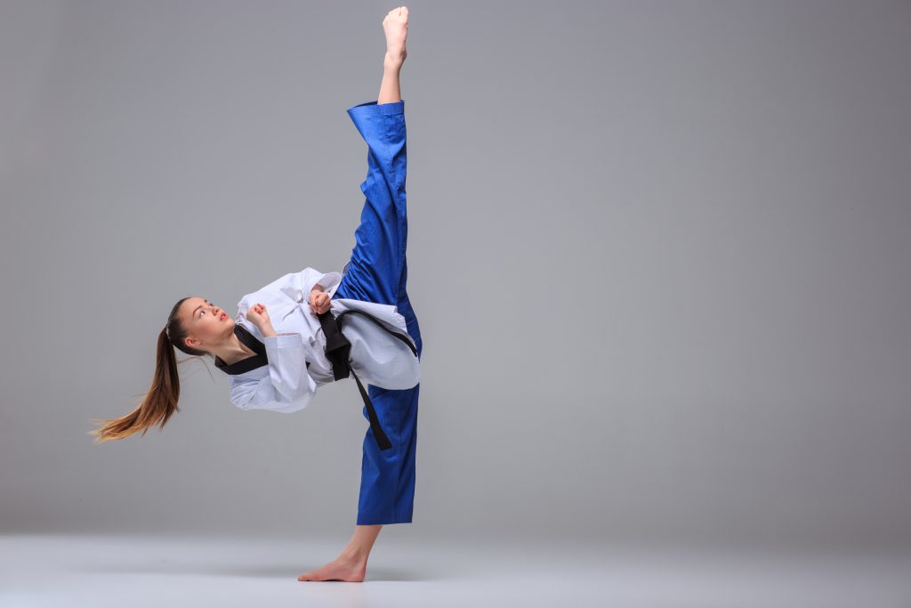 The karate girl with black belt